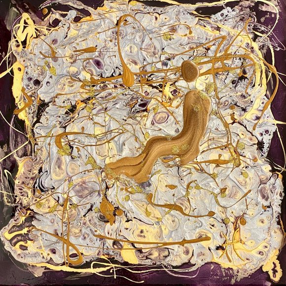 The I of Eve - Original Art Mixed Media Painting by Tristina Dietz Elmes 14"x14"